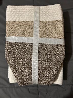 Source Unknown Neutral Woven Storage Basket - Cream, Tan, Brown NWOT